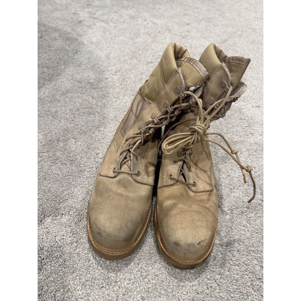 Military Tactical Combat Boots Tan Leather Vibram Sole Made in USA 8.5 XW